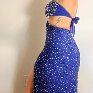 100% silk slit evening gown size 8